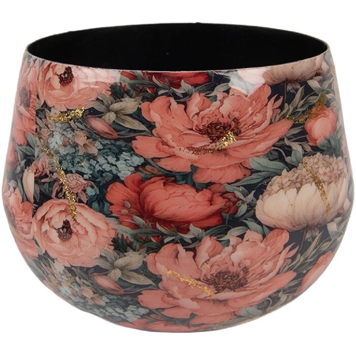 Clayre & Eef 66394 Kvetináč Ø 13x10 cm Ružovo-zelený