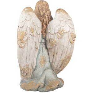 Clayre & Eef Dekoračný Anjel 34x36x55 cm Béžovo-Modrý
