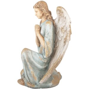 Clayre & Eef Dekoračný Anjel 34x36x55 cm Béžovo-Modrý