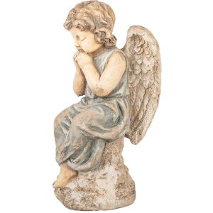 Clayre & Eef Dekorácia Anjel 32x23x56 cm Béžovo-šedá