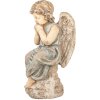 Clayre & Eef Dekorácia Anjel 32x23x56 cm Béžovo-šedá