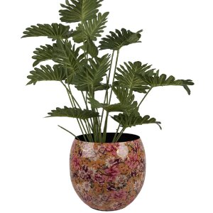 Clayre & Eef 66387 Dekoratívna váza 28x25 cm Žlto-Ružová