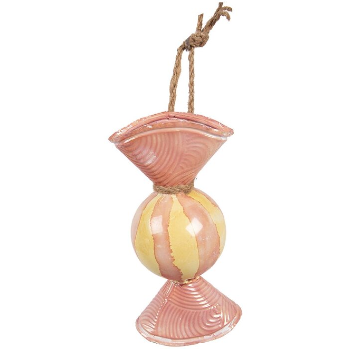 Clayre & Eef 6Y5928 Dekoračná sladkosť 10x8x21 cm Ružovo-žltá