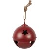 Clayre & Eef Dekoračný zvonček 12x12 cm červeno-hnedý