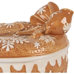 Clayre & Eef Zásobník s vekom 20x13 cm keramický