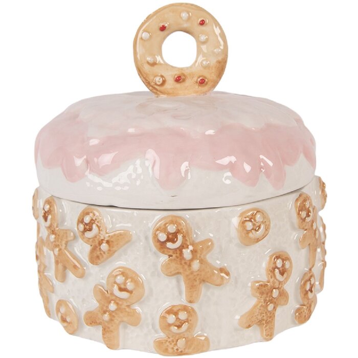 Clayre & Eef Zásobník s vekom 18x18 cm Keramika