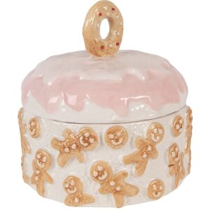 Clayre & Eef Zásobník s vekom 18x18 cm Keramika