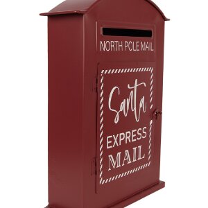 Clayre & Eef 6Y5915 Poštová schránka 23x8x34 cm Červeno-Biela