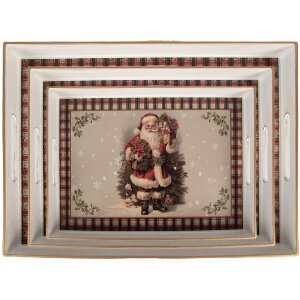 Clayre & Eef 66396 Súprava podnosov 3-dielna...