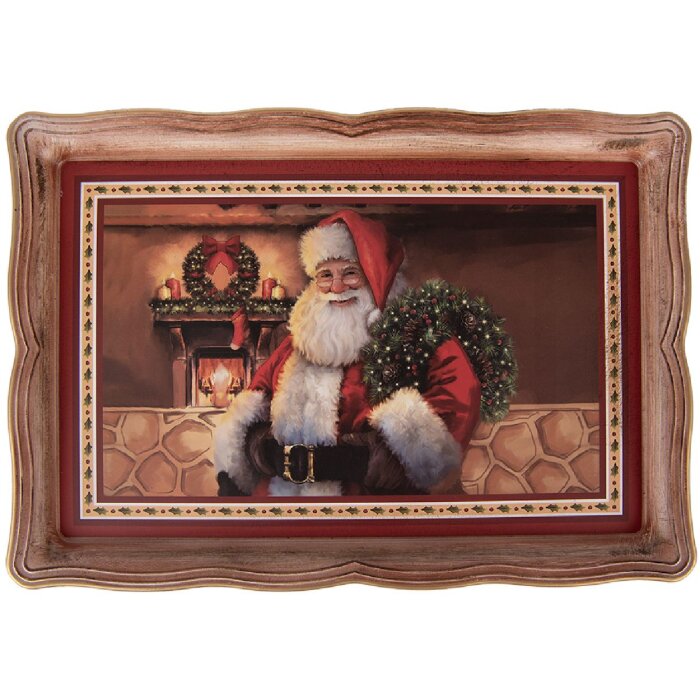 Clayre & Eef Podnos 31x22x2 cm Hnedo-červený