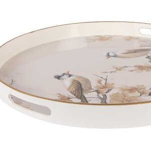 Clayre & Eef 66402 Podnos Ø 46x4 cm Béžovo-hnedý