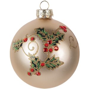 Clayre & Eef Vianočná guľa zlatá 8x8 cm