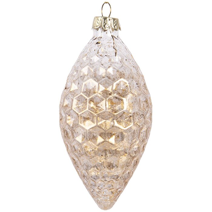 Clayre & Eef Zlatá Vianočná Guľa 6x12 cm