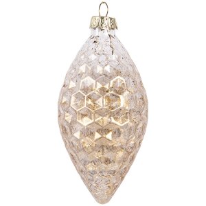 Clayre & Eef Zlatá Vianočná Guľa 6x12 cm