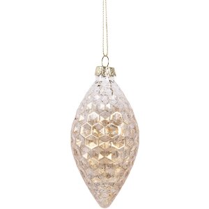 Clayre & Eef Zlatá Vianočná Guľa 6x12 cm