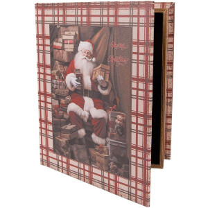 Clayre & Eef Krabičky v tvare knihy – 3ks Hnedá/Červená