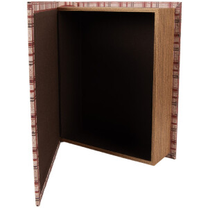 Clayre & Eef Krabičky v tvare knihy – 3ks Hnedá/Červená