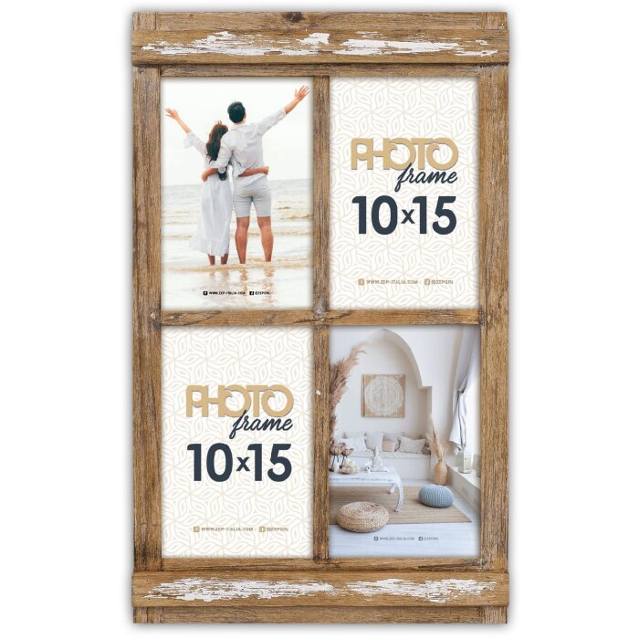 Drevený fotorámik Bregenz 10x15 4 foto hnedý