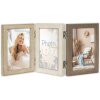 ZEP Trani – Drevený sklopný fotorámik pre 3 fotky 10x15 cm, hnedo-bežová
