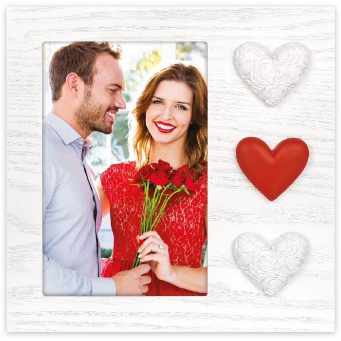 ZEP Drevený fotorámik Adele 10x15 cm Srdcia