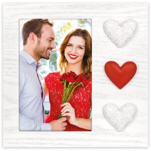 ZEP Drevený fotorámik Adele 10x15 cm Srdcia