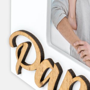 ZEP Drevený fotorámik Lorenzo „Papa“ 10x15 cm biely