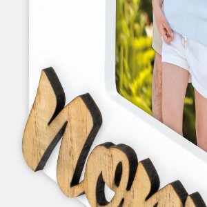 ZEP Portrétový fotorámik Nonni, biely, drevený, 10x15 cm