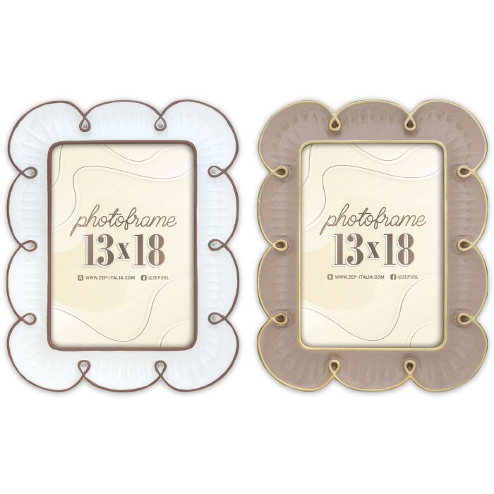 ZEP Fotorámik Nuvola 10x15/13x18 Kvetinový biely/hnedý