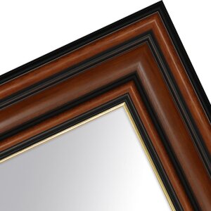 MendeFrames H017 Nástenné zrkadlo Orech so zlatým okrajom 70x90 cm