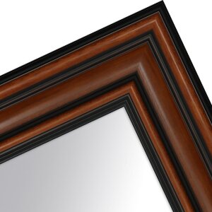 MendeFrames H017 Nástenné zrkadlo Orech/Pozlátené Masívne Drevo