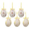 Clayre & Eef 65908 Dekoračný závesný set vajec 6ks 7x10 cm