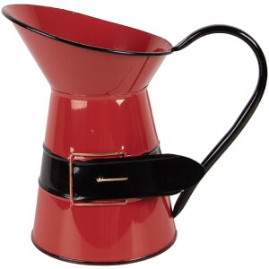 Clayre & Eef 6Y5900M Dekoratívna váza z ocele červeno-čierna 19x12x18 cm