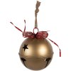 Clayre & Eef 6Y5907 Dekoračný zvonček Ø 24x30 cm zlatohnedý/červený