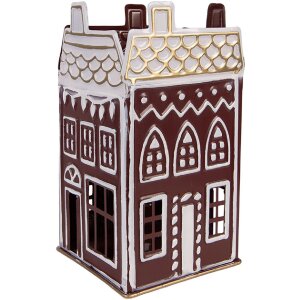 Clayre & Eef Sviečnik 12x12x22 cm červeno-biely