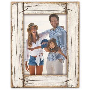 ZEP Drevený fotorámik "Horn" – Vintage, biely (13x18/15x20 cm)