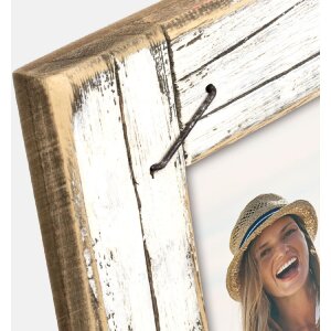 ZEP Drevený fotorámik "Horn" – Vintage, biely (13x18/15x20 cm)