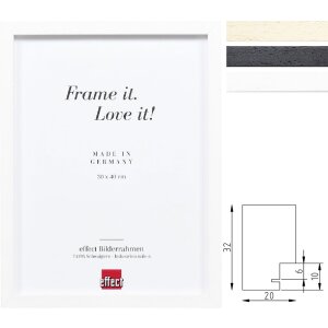 Effect drevený rám s profilom 74 – hlboký, štýlový rám v bielej, čiernej alebo prírodnej farbe