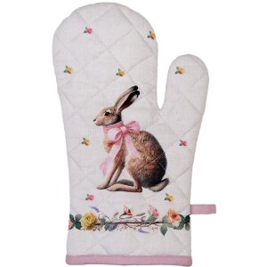 Clayre & Eef EWC44 Ofenhandschuh 18x30 cm Beige-Braun