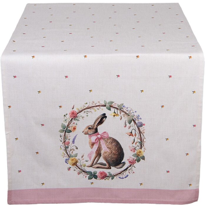 Clayre & Eef EWC64 Tischläufer 50x140 cm Beige-Braun