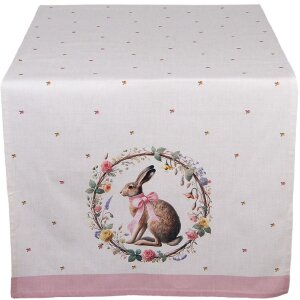 Clayre & Eef EWC64 Tischläufer 50x140 cm Beige-Braun