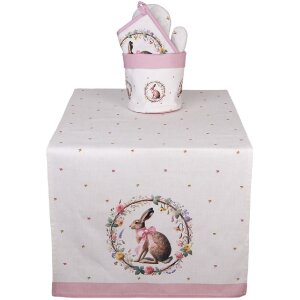 Clayre & Eef EWC64 Tischläufer 50x140 cm Beige-Braun