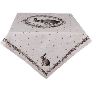 Clayre & Eef NLE01 Tischdecke 100x100 cm Beige-Braun