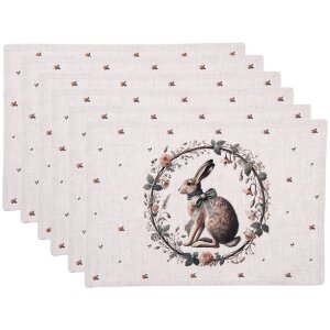 Clayre & Eef NLE40 Tischset 6 Stück 48x33 cm...