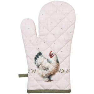 Clayre & Eef BYC44 Ofenhandschuh 18x30 cm Beige-Braun