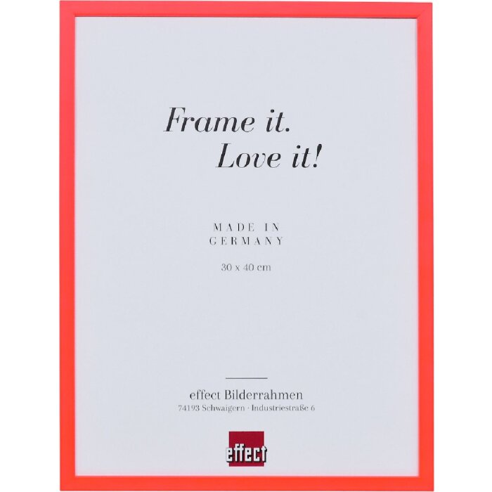 Effect Drevený rám profil neončervený 40x40 cm klasické sklo