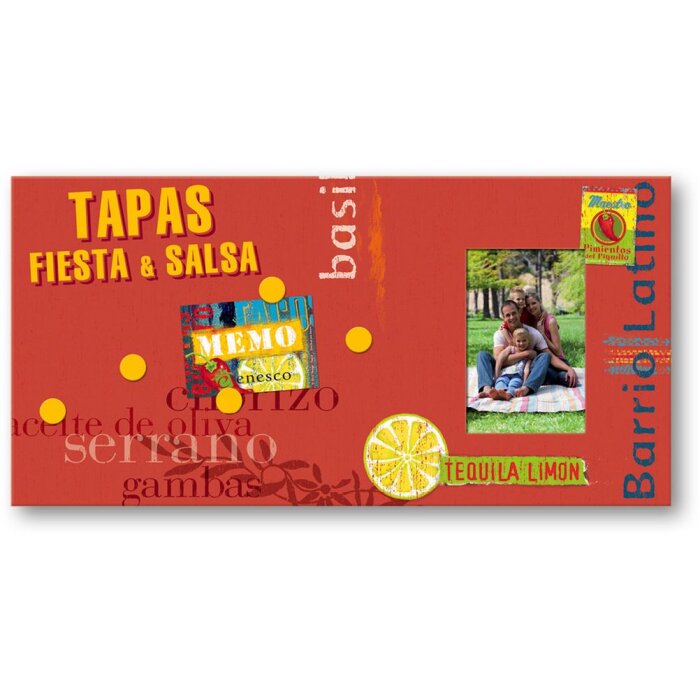 Drevený fotorámik Tapas s magnetmi na recepty