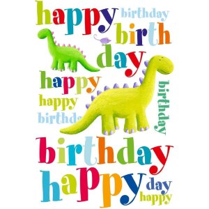 Artebene Karte Präge-Birthday-Dino