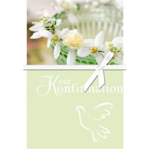 Artebene Karte Konfirmation-Schleife-Blütenkranz