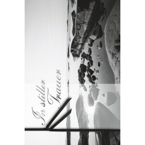 Karta Artebene s reliéfnou smútočnou...