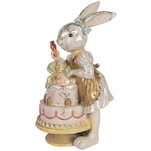 Clayre & Eef 6PR6042 Dekoration Kaninchen mit Torte...